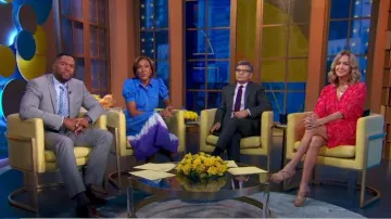 Derek Lam Collective Dip Dye Midi Dress in Blue worn by Robin Roberts as seen in Good Morning America on  June 12, 2024