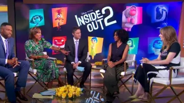 Marie Oliver Rita Printed Wrap Dress with Tie Belt worn by Robin Roberts as seen in Good Morning America on  June 13, 2024