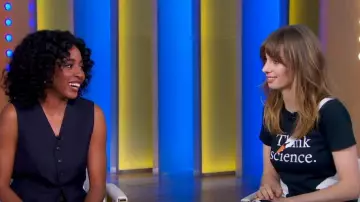 Conner Ives SS 2024 Late Capitalism Collection worn by Maya Hawke as seen in Good Morning America on  June 13, 2024