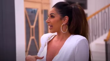 Chanel Pearl CC More Is More Hoop Earrings Gold worn by Jennifer Aydin as seen in The Real Housewives of New Jersey (S14E07)