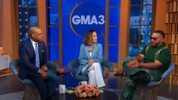 Polo Amiri Stack Stripe usado por Timbaland como se vio en Good Morning America el 13 de junio de 2024