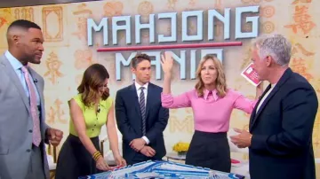 Alice + Olivia Porla Collared Sweater worn by Lara Spencer as seen in Good Morning America on  June 14, 2024