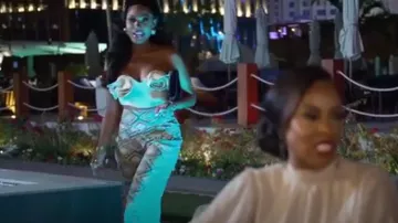 Bustier floral Zara porté par Lesa Milan comme on le voit dans The Real Housewives of Dubai (S02E03)