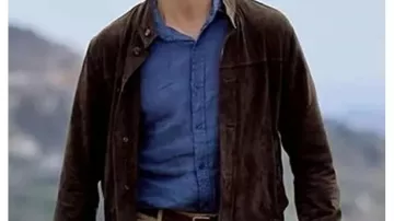 For Love & Honey Movie Wardrobe: Austen (Andrew Walker)  is wearing Brown Suede Jacket