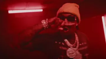 Saint Michael x Forsomeone God Black Crosses T-Shirt worn by Moneybagg Yo in Moneybagg Yo - TABOO MIAMI [Official Music Video]