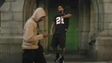 Mitchell & Ness Atlanta Falcons #21 Sanders 25th Anniversary Black Jersey worn by Dave East in Dave East x Mike & Keys - GOD PRODUCED IT [Official Video]