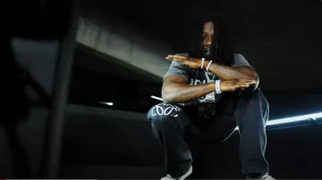 Enfants Riches Déprimés Dark Grey 'Memorized & Destroyed' T-Shirt worn by Jack Boy in Jackboy & BabyDrill - No Diddy (Official Music Video)