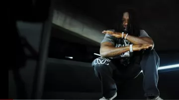 Rick Owens Dust Grey Waxed Nubuck High-Top Sneakers worn by Jack Boy in Jackboy & BabyDrill - No Diddy (Official Music Video)