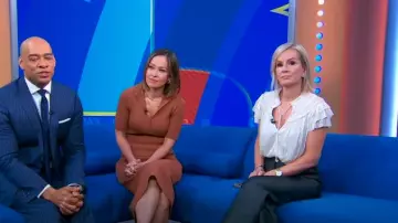 Haut Ulla Johnson Eva en blanc porté par Jennifer Ashton comme on le voit dans Good Morning America le 19 juin 2024