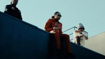 Enfants Riches Deprimes Red Leather Flared Jeans worn by Gunna in Idk - Tiffany Ft. Gunna [Full song remaster + Music Video BTS)