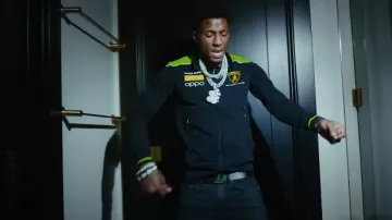 Lamborghini Black & Neon Green 'Squadra Corse' Track Jacket worn by YoungBoy Never Broke Again in NBA YoungBoy - Never Stopping [Official Video]