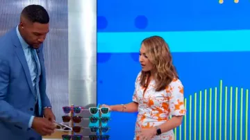 Vestido Samsoe Ivana en naranja usado por Lori Bergamotto como se ve en Good Morning America el 21 de junio de 2024