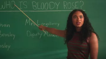 Marc Jacobs Heaven Burgundy Stripey Star Vest worn by Tabitha 'Tabby' Haworthe (Chandler Kinney) as seen in Pretty Little Liars: Original Sin (S02E07)