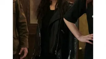 Tenues de la saison 4 de The Boys : Kimiko Miyashiro (Karen Fukuhara) porte une veste en cuir noir dans l’épisode 4