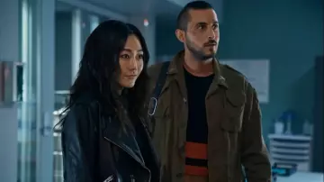 The Boys Season 4 Outfits: Kimiko Miyashiro (Karen Fukuhara) is wearing Black Leather Jacket in episode 4
