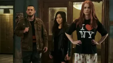The Boys TV series Wardrobe: Kimiko Miyashiro (Karen Fukuhara) is wearing Black Biker Leather Jacket in season 3, episode 8