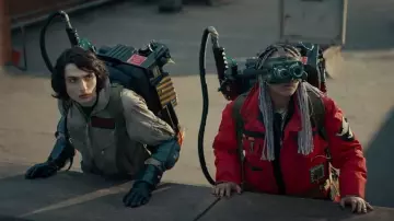 Ghostbusters: Frozen Empire - Outfits: Lucky (Ce­leste O'­Con­nor) is wearing Red Parka Jacket