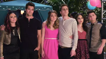 Clothing from Big Time Rush: Red Sleeveless Polka Dot And Heart Print Dress worn by Camille Roberts (Erin Sanders) in  season 4, episode 12 of the TV series