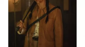 Clothing from Trigger Warning: Parker (Jessica Alba) is wearing Brown Leather Jacket in the movie