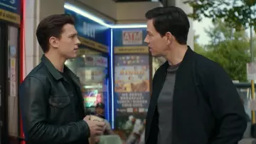Uncharted Movie Outfits: Tom Holland is wearing Leather Jacket to portray Nathan Drake