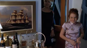 The Parent Trap movie outfits: Lindsay Lohan wears Pink Chinese Floral Print dress to portray Hallie Parker