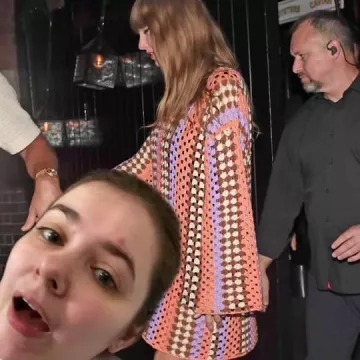 Taylor Swift Wardrobe: Crochet Mini Dress worn leaving Chiltern Firehouse After Wembley Show Celebration in London on June 2024