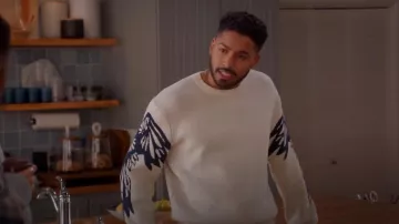 Rag & Bone Eagle Crewneck Sweater worn by Jordan Baker (Michael Evans Behling) as seen in All American (S06E13)