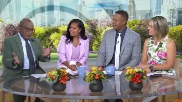Eliza J colocó vestido elástico de corte A con estampado floral usado por Dylan Dreyer como se ve en Today el 24 de junio de 2024