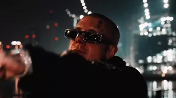 Luis Vuitton Olive Green Narrow LV Super Vision Sunglasses worn by Millyz in Millyz - Chosen (Official Video)