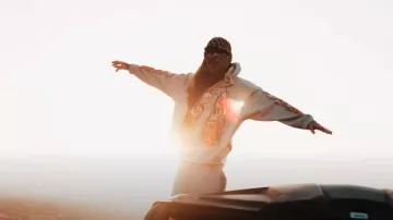 Who Decides War Grey Flame Glass Windows Hoodie worn by Millyz in Millyz - Chosen (Official Video)