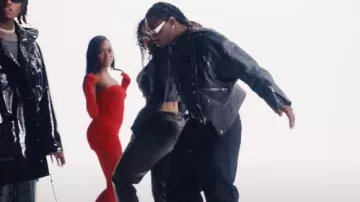 Chrome Hearts Black & Silver Roller Strap Belt worn by Offset in Offset x Gunna - Style Rare