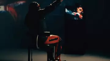 Balenciaga Red & Black Leather Biker Pants Shoes worn by Offset in Offset x Gunna - Style Rare
