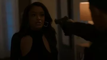 LaQuan Smith Turtlenec Detail worn by Diana Tejada (LaToya Tonodeo) as seen in Power Book II: Ghost (S04E04)
