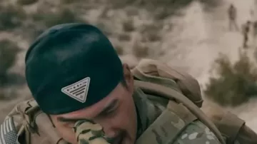 The Covenant Movie Outfits: Joshua Jung AKA JJ (Jason Wong) is wearing a PHG hat cap