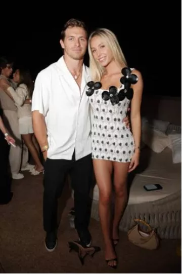 Area Crochet Eye Tank Dress worn by Alix Earle on Spotify Beach at Cannes Lions on June 19, 2024