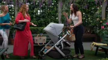 Emporio Armani Textured Pinstripe Denim Chino Pants worn by Tessa Porter (Cait Fairbanks) as seen in The Young and the Restless on June 28, 2024