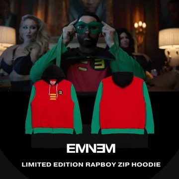 Em­inem Outfits: he is wearing Rap Boy Costume in With­out Me (Of­fi­cial Mu­sic Video)