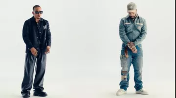 Lunettes de soleil 'Hays' noir blanc cassé portées par Ozuna en Anuel AA, Ozuna, DJ Luian, Mambo Kingz - Razones (Vidéo officielle)