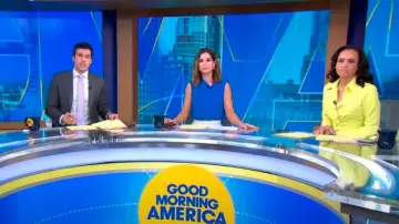 Cinq A Sept McKenna Knot-Front Shirtdress In Key Lime worn by Linsey Davis as seen in Good Morning America on  June 26, 2024