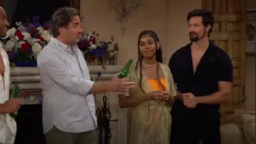 Open Edit Trim Fit Button-Up Shirt in Blue-Navy Cubic Lines worn by Thomas Forrester (Matthew Atkinson) as seen in The Bold and the Beautiful on July 3, 2024