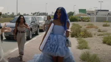 Chanel Lambskin Quilted Medium Boy Flap Grey worn by Chanel Ayan as seen in The Real Housewives of Dubai (S02E05)