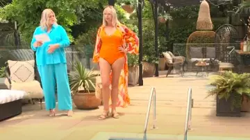 George Bright Orange Tie Side Shaping Swimsuit worn by Jane as seen in This Morning on June 27, 2024