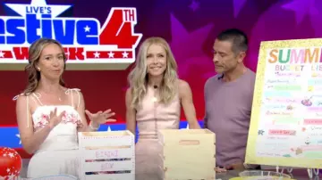 LoveShackHaut Carletta fantaisie porté par Shannon Doherty comme on le voit en DIRECT avec Kelly et Mark le 1er juillet 2024