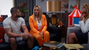 Alice + Olivia Deanna High Waist Pant worn by Fatima (Crystal Renee Hayslett) as seen in Tyler Perry's Sistas (S07E15)