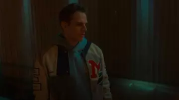 Amiri Vintage Patchwork Wool-Blend Bomber Jacket worn by Brayden Weston (Gianni Paolo) as seen in Power Book II: Ghost (S04E05)