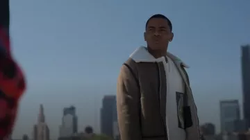 Loewe Men's Shearling Multi-Buckle Aviator Jacket worn by Tariq St. Patrick (Michael Rainey Jr.) as seen in Power Book II: Ghost (S04E05)
