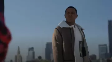 Loewe Men's Shearling Multi-Buckle Aviator Jacket worn by Tariq St. Patrick (Michael Rainey Jr.) as seen in Power Book II: Ghost (S04E05)