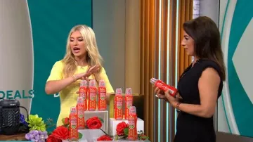 Vestido midi de punto amarillo de Jason Wu Collective usado por Ashley Bellman como se vio en CBS Mornings el 30 de junio de 2024