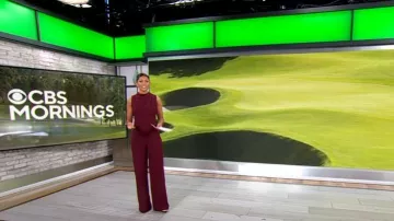 Mono acampanado sin mangas Black Halo Corinne usado por Jericka Duncan visto en CBS Mornings el 1 de julio de 2024