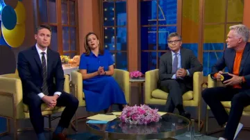 Theory Tailored Short Sleeve Shirtdress worn by Mary Bruce as seen in Good Morning America on  June 28, 2024